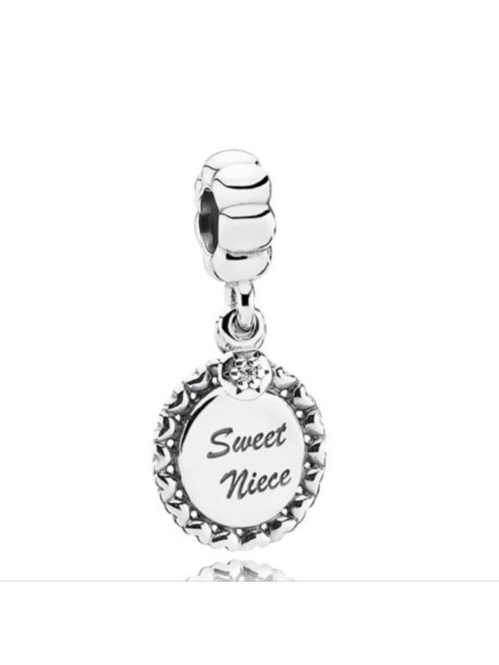 Pandora Sterling Silver Sweet Niece Family Dangle Bead with Zirconia - 791278cz